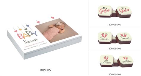 Baby Girl Announcement - Box & Chocolate Designs – CHOCOCRAFT