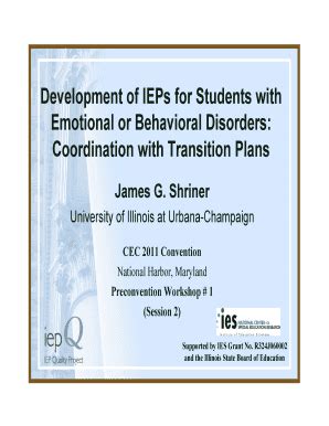 Fillable Online Development of IEPs for Students with Fax Email Print ...
