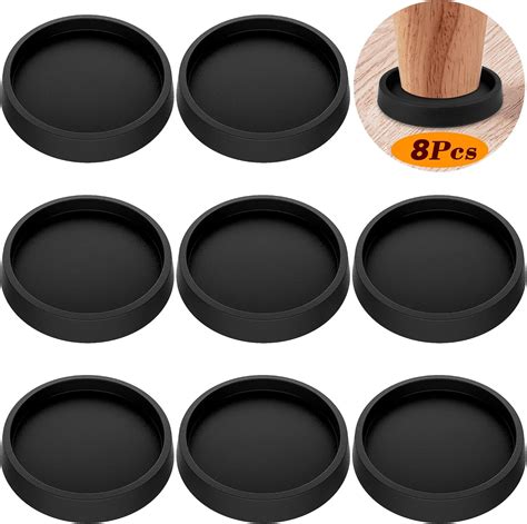 Furniture Leg Coasters 8Pcs Caster Cups 2.5”Non Slip Rubber Pads ...
