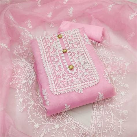 Color Set 7006 Organza Embroidery Dress Material Collection