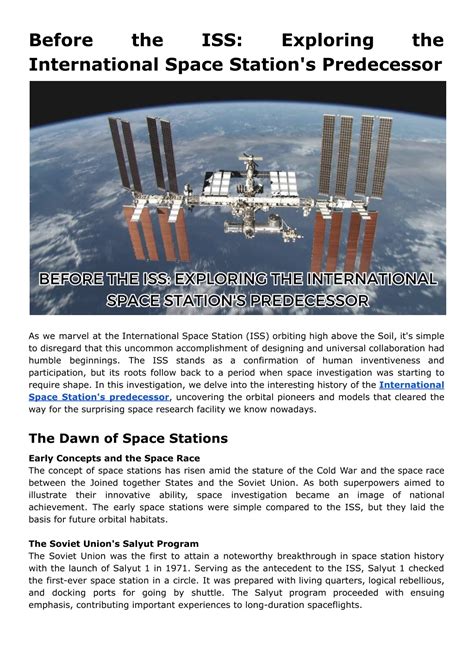 PPT - Before the ISS: Exploring the International Space Station's ...