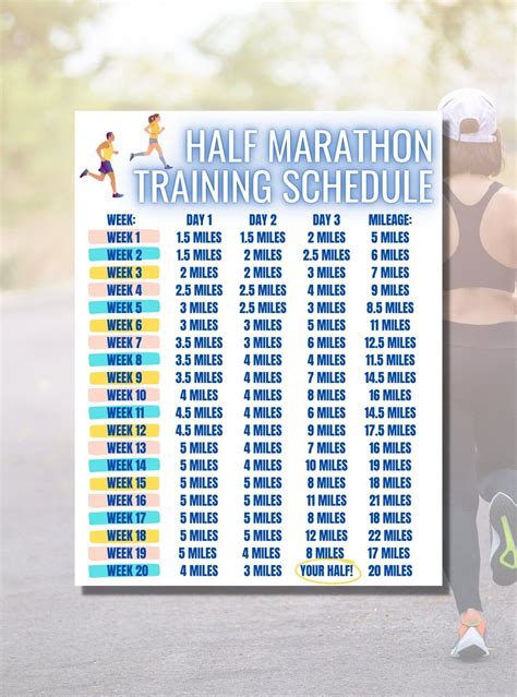 Beginner's Half Marathon Training Schedule Printable | Running Schedule ...
