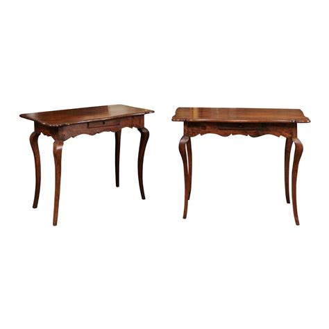 Pair of Italian Rococo Walnut Demilune Console Tables, Mid-18th Century ...