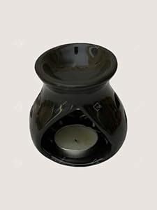 PUFF SMART Ceramic Aroma Oil Burner Black Color Diffuser : Amazon.in ...
