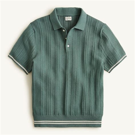 Textured Cotton Short-Sleeve Polo Sweater | Polo shirt design, Mens ...