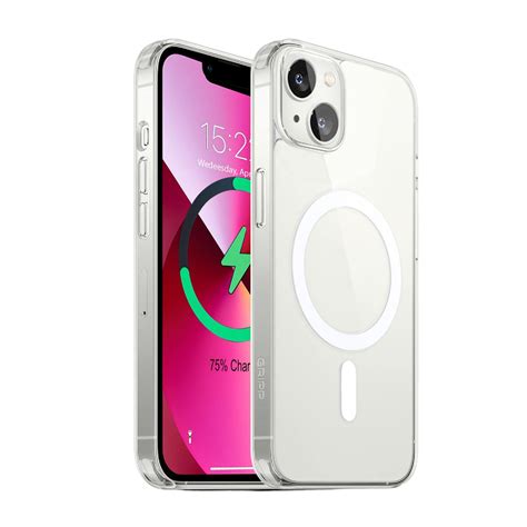 iPhone 14 Plus MagSafe Case With White Ring (Transparent)