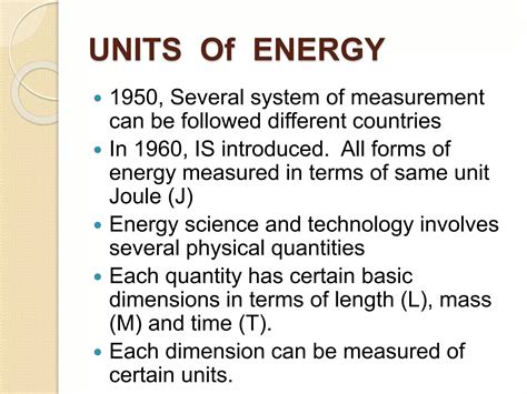 L3 unit 1 energy ( units of energy, conversion factors, classification) | PPT