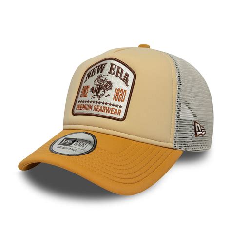 New Era Graphic Patch Cream 9FORTY A-Frame Trucker Adjustable Cap
