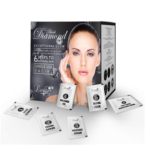 Luster Black Diamond Exceptional Glow Facial Kit | 6 Step Facial Kit ...