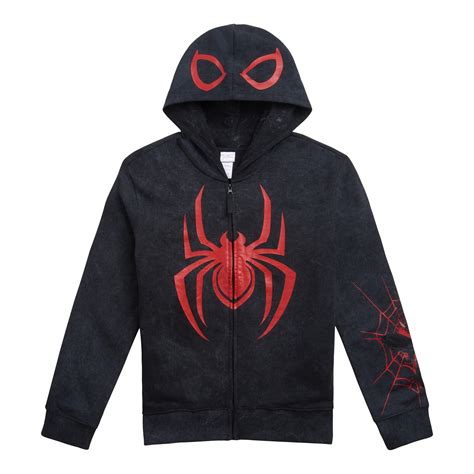 Marvel Spider-Man Miles Morales Fleece Matching Family Zip Up Cosplay ...
