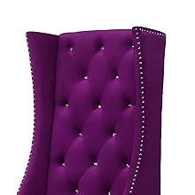 MODERN WAVE Classic High Chair 57Inch Solid Wood Upholstered Arm Chair ...