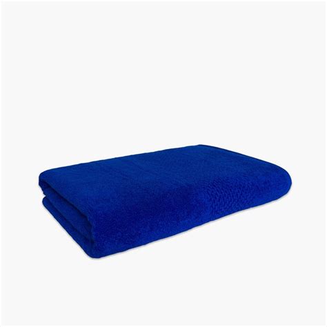 Buy SPACES Swift Dry Blue Textured Cotton Bath Towel - 75x150cm from ...