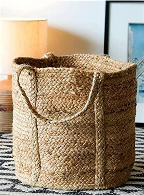 UR Home Woven Floral Pot Bag Natural Jute & Cotton Plant Bag for All ...