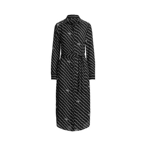 Wave-Stripe Georgette Shirtdress for Women | Ralph Lauren® IN