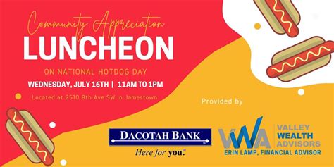 Jamestown Community Appreciation Luncheon, Dacotah Bank, Jamestown, 16 ...