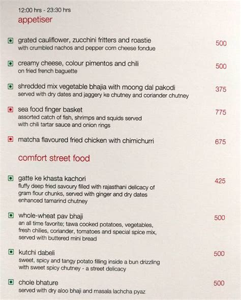 Menu at Flow - The Gateway Hotel, Surat