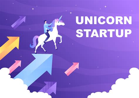 Unicorn Business Startup Symbol Vector Illustration. Businessman of Development Process ...