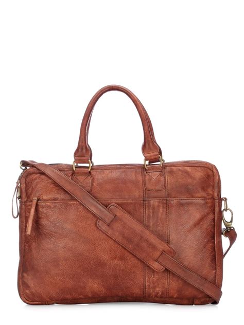 TEAKWOOD LEATHERS Genuine Leather Unisex Laptop Messenger Bag for Mens ...