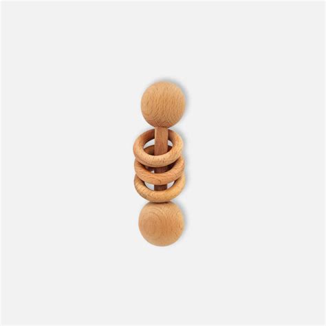 Neem Wood Rattle- Dumbbell Shape – Treeble Toys