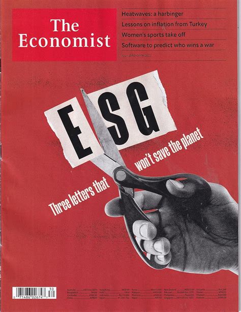 The Economist July 23rd - 29th 2022 : ESG Three Letters That Won’t Save ...