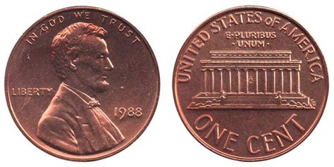1988 Lincoln Memorial Penny Coin Value Prices, Photos & Info