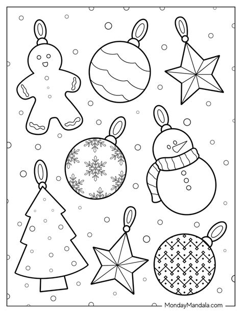20 Christmas Ornament Coloring Pages (Free Printables)