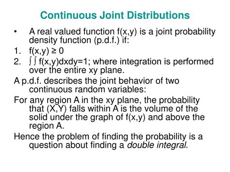Image result for Joint Probability Distributions for Continuous Random Variables