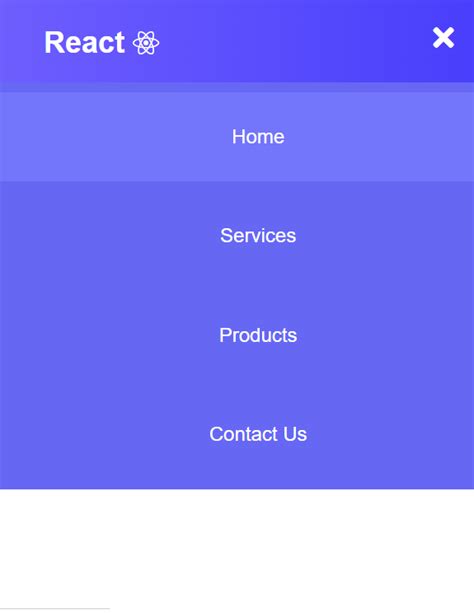 Simple Navbar React 的图像结果
