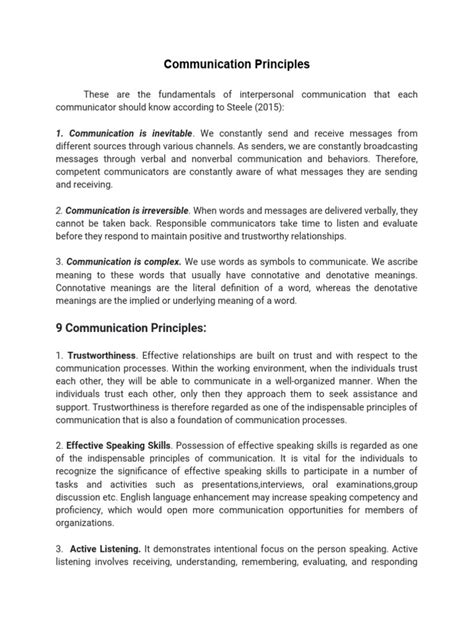 Image result for Communication Principles Lesson Plan