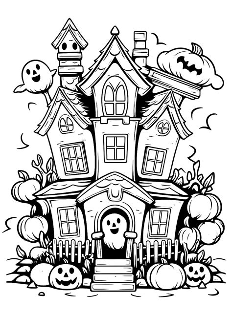 Halloween Coloring Pages Haunted House