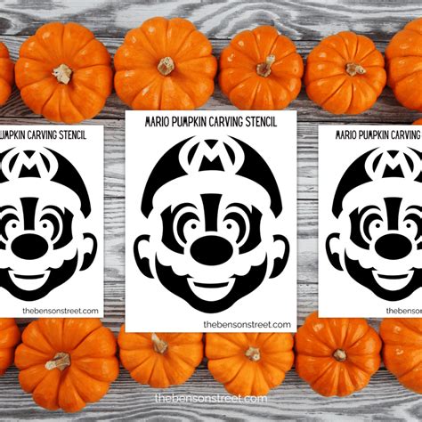Free Mario Pumpkin Stencil Printable for Pumpkin Carving - The Benson ...
