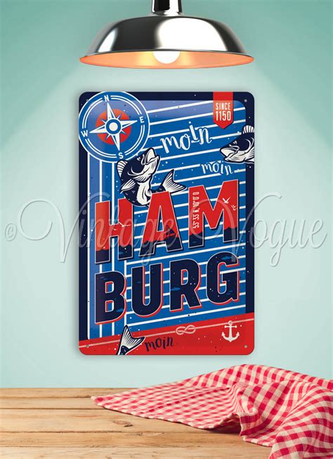 Nostalgic Art Retro metal sign "Moin Hamburg" 20 x 30 cm ⋆ Vintage Vogue
