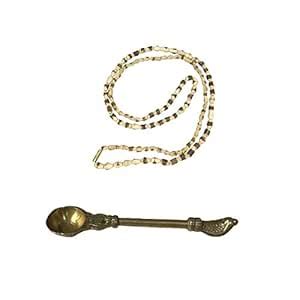 Buy Utkarsh Combo of Heavy Brass Naag Design Spoon with Original 38 Cm ...