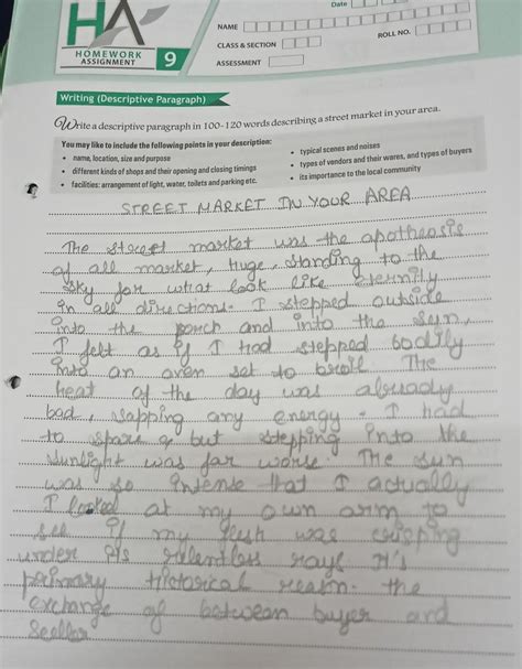 write down a descriptive paragraph describing A shopkeeper of your ...