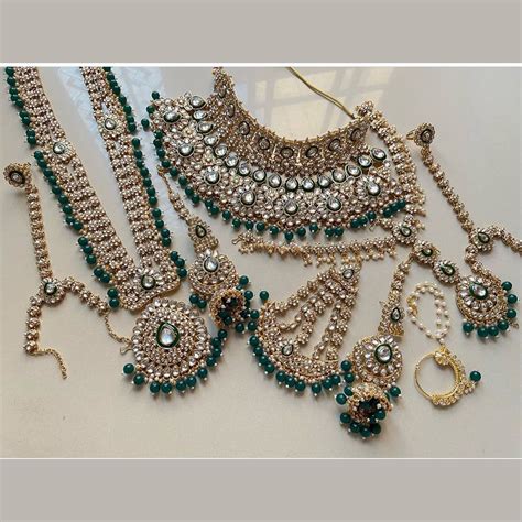 India Art Elegant Glow Kundan Stone And Pearls Bridal Necklace set ...