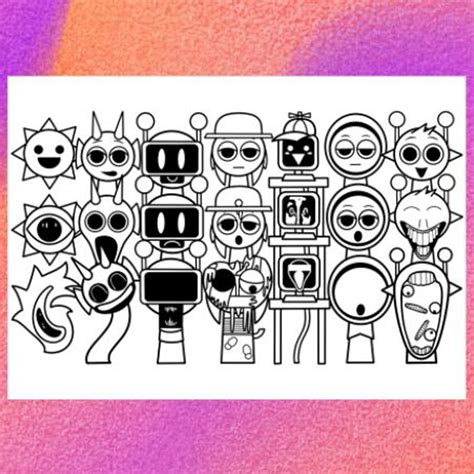 Sprunki Coloring Page 1 PNG and 1 PDF A4 Size for Personal Use Only - Etsy