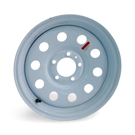 Trailer Wheel 15 inch White Modular Painted Steel 5 Lug Rim-