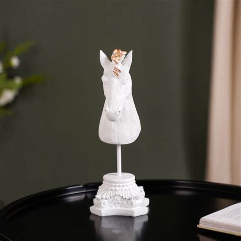 White Horse Decor Showpiece With Stand Small Online - Premium Decor ...