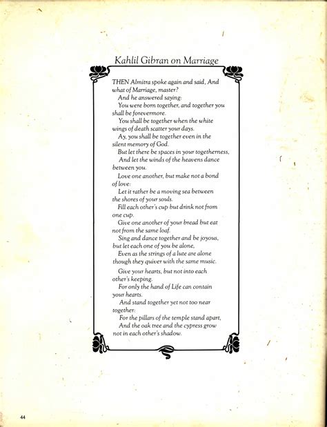 And It Is Divine - Volume 1 Issue 10 - p. 44 kahlil gibran on marriage