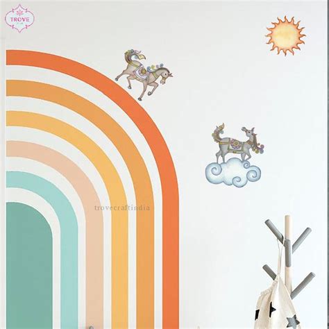 Set of 5 Self Adhesive Decals / Stickers - Dancing Horses, Sun and Clo ...