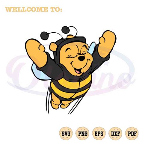 Funny Winnie The Pooh Bee SVG For Cricut Sublimation Files - Oladino