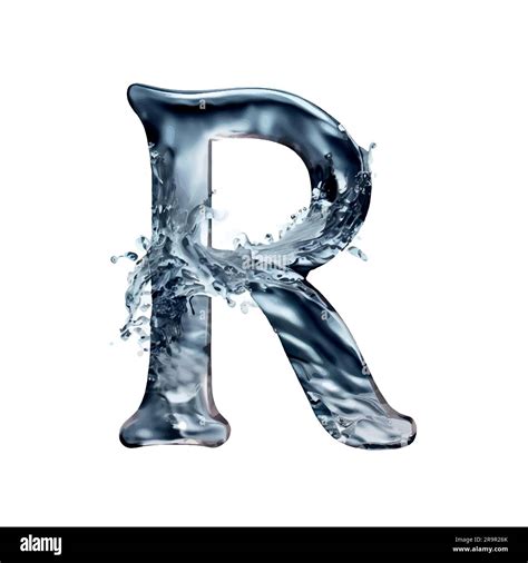 R Letter In Water Letter R Logo Sign Design With Water Wave Concept