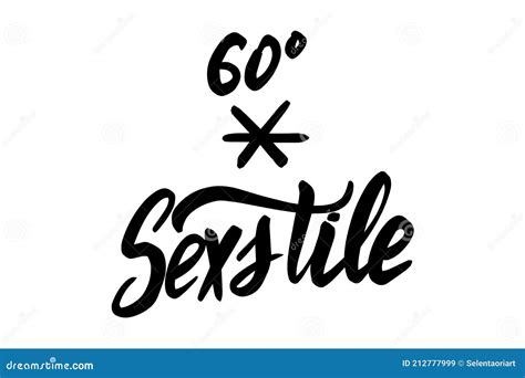 Vector Hand Drawn Brush Ink Illustration of Sextile Astrological Stock Vector - Illustration of ...