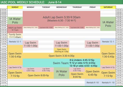 Schedule – Innis Arden Swim Club