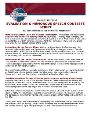 Image result for Toastmaster Speech Contest Script