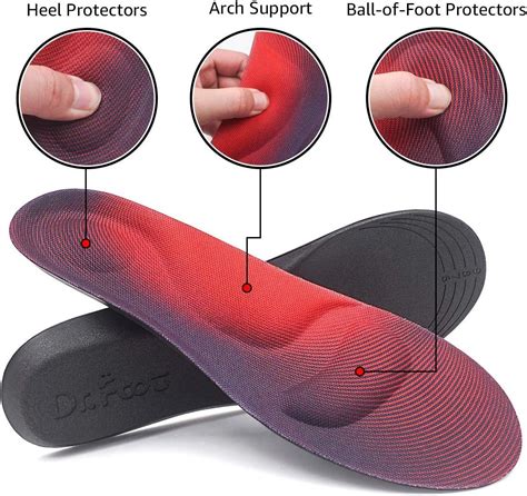 Dr. Foot Arch Support Insoles - Plantar Fasciitis & Heel Pain Relief - Diabetic Foot Support ...