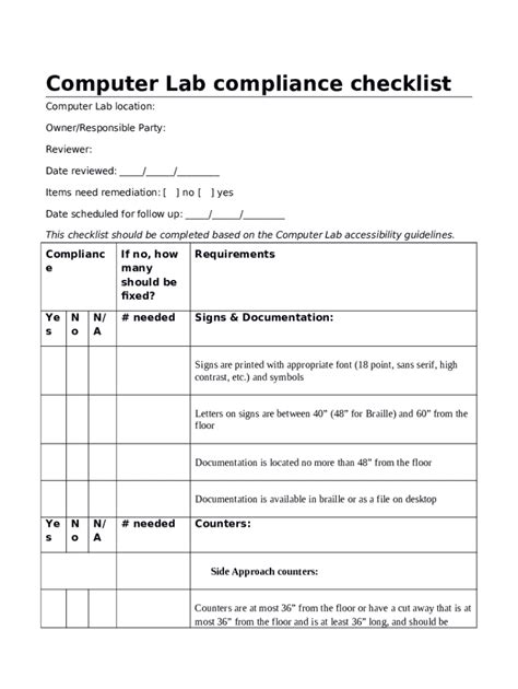 Computer Lab Checklist 的图像结果