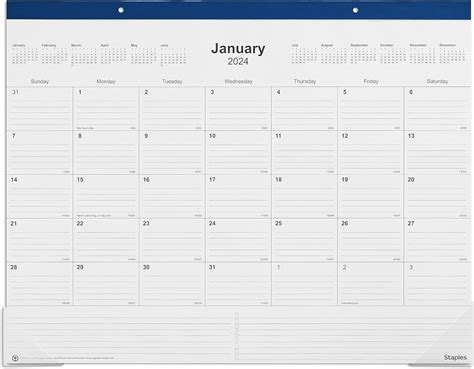 Amazon.com : STAPLES 2024 22-inch x 17-inch Desk Pad Calendar, Navy (ST59700-24) : Office Products