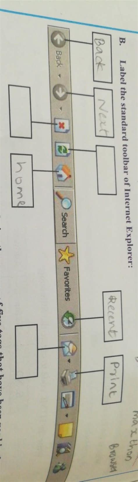 names of the icons present in standard toolbar of internet explorer ...