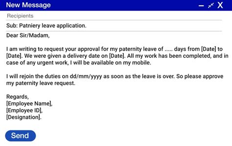 Image result for Paternity Leave Application Sample